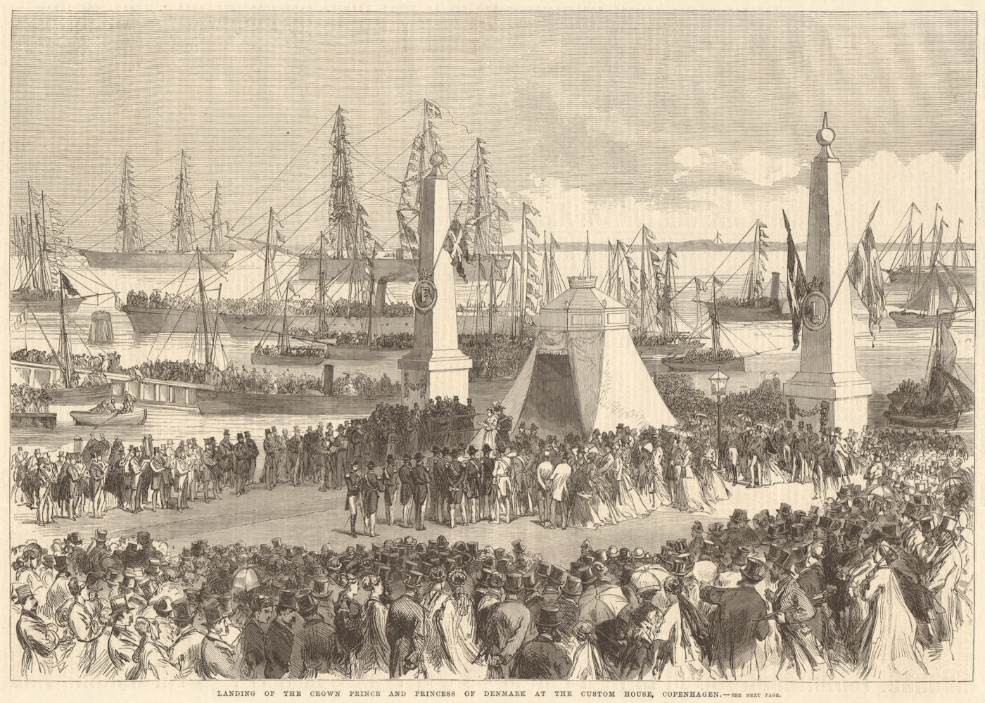 The Crown Prince & Princess of Denmark at the Custom House, Copenhagen 1869